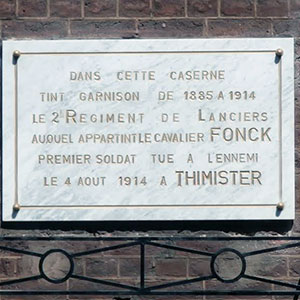 Plaque en hommage au cavalier Fonck