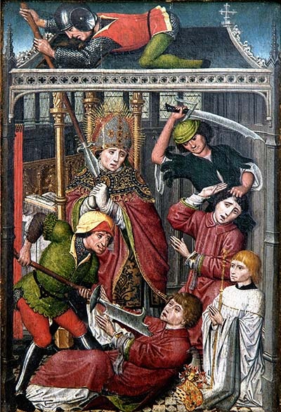 Volet de Dyptique Palude représentant l'assassinat de saint Lambert